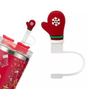 1/7pcs Christmas Series Straw Cap Set For 8mm Caliber Stopper Santa Straw Claus Dustproof Party O0U1 B-1pcs