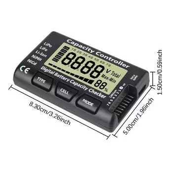 1-7S RC Cars Boats Power Battery Tester CellMeter 7 для Li-ion LiFe Nimh Nicd Lipo аккумуляторов Напряжение батареи Емкость проверки чёрный