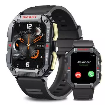 1,83-дюймовые умные часы, удаленная камера IP67, мониторинг сна, управление музыкой, для Android IOS чёрный