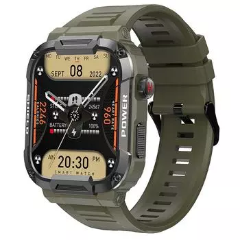 1,85-дюймовые водонепроницаемые умные часы для мужчин, 5 атм, большая батарея, 400 мАч, голосовой помощник с искусственным интеллектом, Bluetooth, умные часы для мужчин