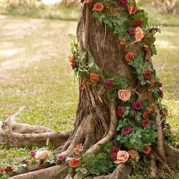 1,85 м Искусственная роза Цветочная гирлянда Цветочные композиции Свадебная арка Цветы Центральные украшения стола Цветочная гирлянда Зеленая гирлянда Фон Настенный декор 1 Pc синий