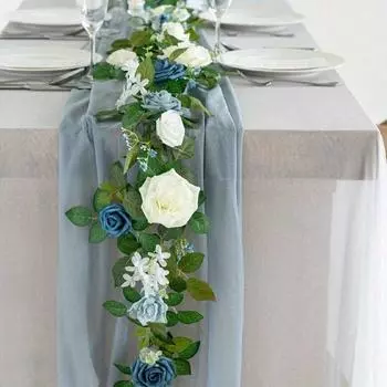1,85 м искусственная роза гирлянда цветочные композиции свадебная арка цветы центральные украшения стола цветочная гирлянда гирлянда из зелени фон настенный декор 1 Pc синий