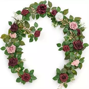 1,85 м Искусственная свадебная арка Цветы Гирлянда из роз Цветочные композиции Настольные центральные украшения Цветочная гирлянда Зеленая гирлянда Фон Настенный декор 1 Pc синий