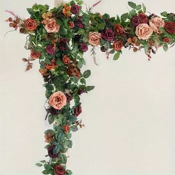 1,85 м Свадебная арка Цветы Искусственные розы Цветочная гирлянда Цветочные композиции Настольные центральные украшения Цветочная гирлянда Зеленая гирлянда Фон Настенный декор 1 Pc синий