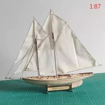 1:87 Бен Джамин В.. Latham Sailing Diy Ship Assembly Model Классическая деревянная лодка Украшение Дерево