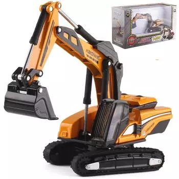 1/87 мини-экскаватор из сплава, модель для детей и взрослых, статическая игрушка Clawer, инженерный автомобиль, имитационная модель автомобиля, коллекция, подарок для детей 1/87-Size:16*8*5cm жёлтый
