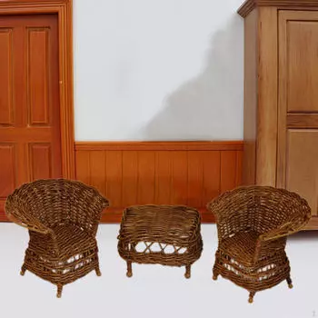 1: 8 12 Кукольный домик Садовый стол и стул Ролевые игры Игрушки Реалистичные коллекции Миниатюрные