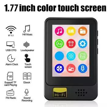 1.8 Inch Full Screen MP3 Player HIFI Bluetooth-compatible 5.2 Speaker Music Player MP4 Video Playback FM Recorder For Walkman