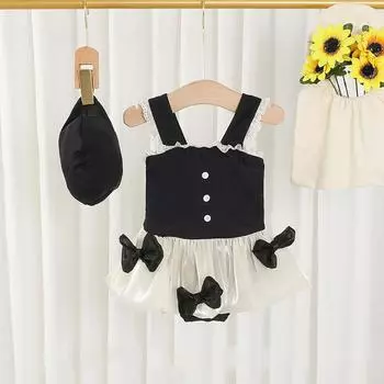 1-8 лет купальник для девочек весна-лето бант сирсакер цельный купальник с шапочкой для детей кружево подтяжки детская одежда для девочек 90 12-24M