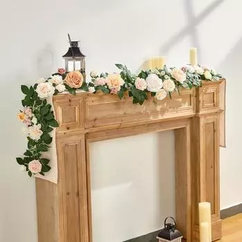 1,8 м цветочная гирлянда искусственные цветы гирлянда эвкалиптовые цветы гирлянда для стола с цветами для свадебной арки фон настенное украшение на День благодарения оранжевый