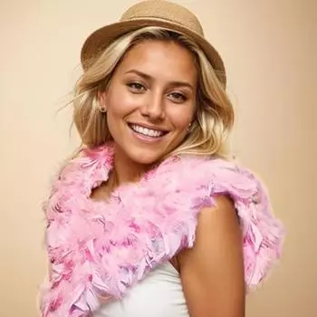 1,8 м красочные боа из перьев боа из перьев для женщин для танцев, свадьбы, вечеринки, Хэллоуина, с очками в форме сердца розовый