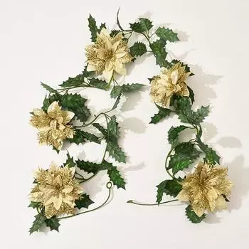 1,8 м Рождественский цветок из ротанга с имитацией цветов