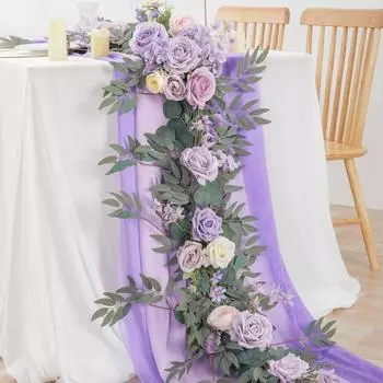 1,8 м Свадебная арка Искусственные цветы Гирлянда из эвкалиптовых цветов Гирлянда для стола Цветочная гирлянда с цветами для заднего фона Стена Украшение на День благодарения оранжевый