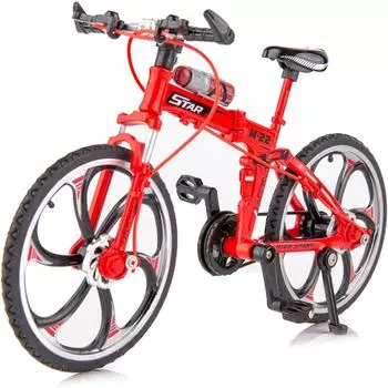 1/8 Mini Finger Star M-22 Велосипедная игрушка, горный велосипед на палец, складное украшение для домашнего рабочего стола из сплава 1/8-Size:19.5*7.5*12cm красный