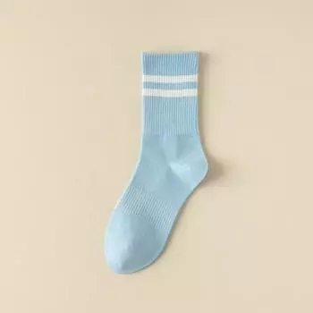 1/8 пары женских полосатых хлопковых носков средней длины для занятий йогой, фитнесом, впитывания пота, воздухопроницаемости, мягкости, комфорта, бега и отдыха One Size