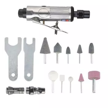 1/8 пневматическая шлифовальная машина автомобильный инструмент 16 шт пневматическая шлифовальная машина фреза гравировальный инструмент шлифовальный полировальный станок комплект 1/4 пневматическая шлифовальная машина чёрный