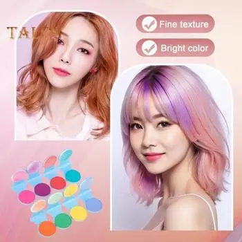 1/8 шт. 8 цветов временный мел для волос стираемый одноразовый краситель для волос прессованная пудра один цвет мужчины женщины окрашивание волос пудра коробка Хэллоуин косплей жёлтый