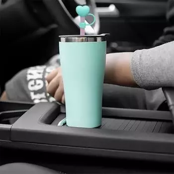 1/8 шт. 9-10 мм соломенный чехол Love Heart пищевой силикон многоразовый пыленепроницаемый милый стакан 30/40 унций соломенный наконечник заглушка Топпер протектор чашки аксессуары циан