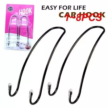 1~8 шт. Черный хромированный металлический зажим из нержавеющей стали для автомобильного сиденья, крючок для подголовника, стойка для хранения ткани, фиксированная ткань, автомобильный крепеж для продуктов