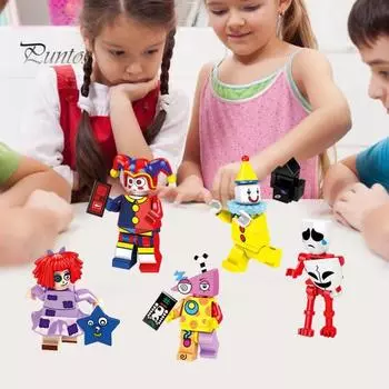 1/8 шт. Цифровой цирковой строительный блок, игрушка, детский мультфильм, анимация, цирковая фигурка, образовательная сборка, игрушка, украшение, подарок для малышей, мальчиков и девочек C