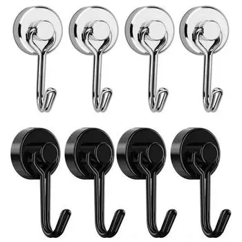 1-8 шт. магнитный крючок сверхпрочные магниты крючок сильный неодимовый магнит крючки для дома ванная комната кухня холодильник венок ключи 1PCS