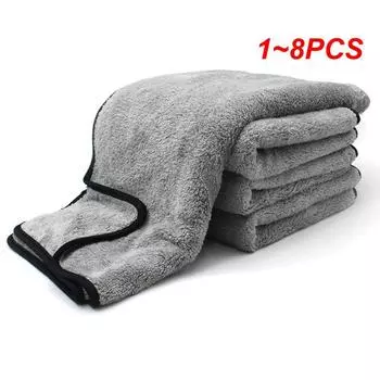 1~8 шт. Микрофибровое полотенце для мытья автомобиля 100X40 см. Безворсовые полотенца для чистки автомобиля. Ультрамягкая салфетка для сушки. Инструменты для мытья автомобиля.