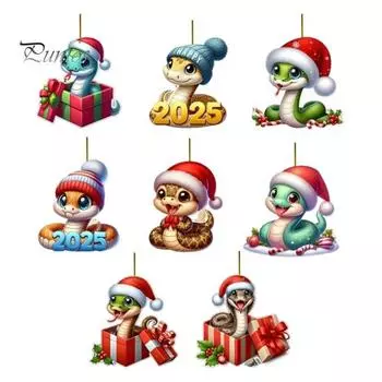 1/8 шт. Подвески в виде мультяшных змей, подвесные украшения со шнурком, легко подвешиваемые рождественские акриловые украшения, персонализированные подвесные аксессуары B