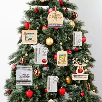 1/8 шт. Рождественский держатель денег ручной работы деревянный зажим для денег подвеска рождественская елка подвесные украшения денежный диспенсер для наличных денег подарок A