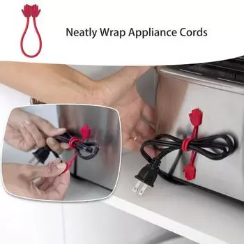 1/8 шт., силиконовая магнитная стяжка, красная форма руки, многоразовая, промышленная прочность, защита от запутывания шнура, магнитный набор кабельных стяжек 1pc