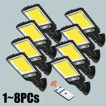 1-8 шт. Солнечный уличный фонарь, наружная солнечная лампа с 3 режимами освещения, водонепроницаемый датчик движения, охранная лампа для сада, патио, дорожки, двора