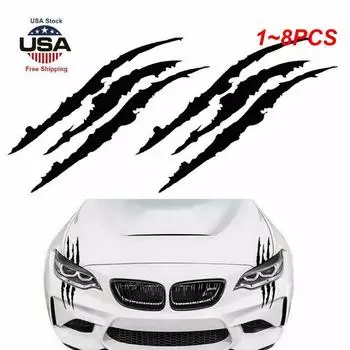 1~8 шт. светоотражающая наклейка на автомобиль с изображением когтя монстра, царапины, полосы, следы, наклейка на фару, водонепроницаемая виниловая наклейка для автомобиля