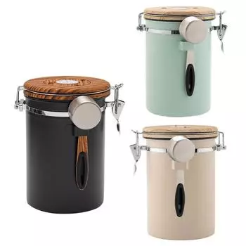 1.8L герметичный контейнер для кофе банка для хранения с клапаном-лопаткой для зерен чая какао зерен пасты чёрный