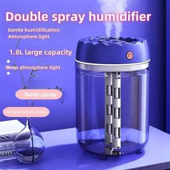 1.8L large capacity high fog humidification machine USB dual spray humidifier for home use bedroom mother and baby зелёный