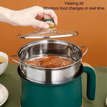 1.8L Многофункциональная электрическая рисоварка 600W Мини антипригарная посуда Мультиварка для дома и кухонной техники Кастрюли us зелёный