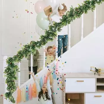 1.8м Листья Листья Деньги Листья Ротанг Украшения стола Украшения лестницы Входная дверь One Size