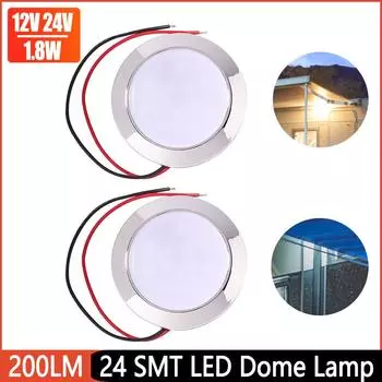 1.8W IP65 Водонепроницаемый 12V 24V Авто 24 SMT светодиодный купольный светильник для чтения для каравана RV морской автомобиль салон крыши потолочные светильники