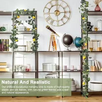 1,95 м искусственная лимонная гирлянда весенняя зеленая гирлянда с лимонами и зелеными листьями эвкалипта лимонный венок для праздничного стола у входной двери свадебный декор