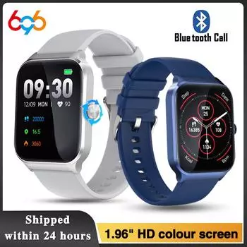 1.96 Inch Blue Tooth Call Smartwatch Men Sports Sleep Heart Rate Monitor Smart Watches Women 100+ Sport Models Play Music Health