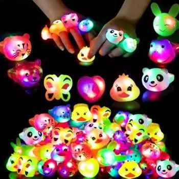 1/9/36 шт. светодиодные светящиеся кольца, водонепроницаемые неоновые кольца 9 цветов, светящиеся неровные кольца для фестивалей, забавные сувениры для вечеринок на дни рождения и свадьбы 1pc