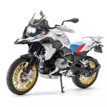 1/9 BMW R1250 GS игрушечная модель мотоцикла для детей литой металлический мотоцикл транспортное средство миниатюрный светящийся коллекционный подарок для мальчиков белый