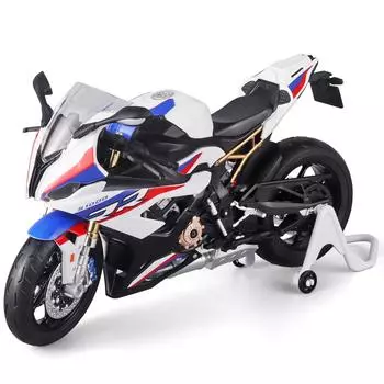 1/9 BMW S1000RR гоночный игрушечный мотоцикл для детей литой металлический большой размер модель супер гоночный светящийся коллекционный подарок для мальчика белый