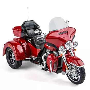 1/9 Harley-Davidson CVO Tri Glide Alloy Three Wheel Cruise Travel Motorcycle Model Diecast Street Leisure Motorcycle Model Sound Light Kids Gift красный