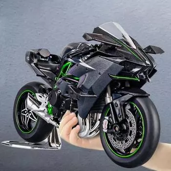 1:9 Kawasaki H2R Ninja V4S S1000RR литой под давлением мотоцикл модель игрушечного транспортного средства с фарами внедорожный автомобиль игрушки автомобиль