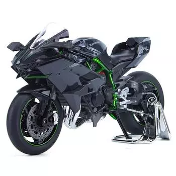 1/9 Kawasaki Ninja H2R Мотоцикл Модель Игрушки Литой Сплав с Амортизаторами Звук Свет Игрушка для Детей Мальчиков Подарки серый/чёрный