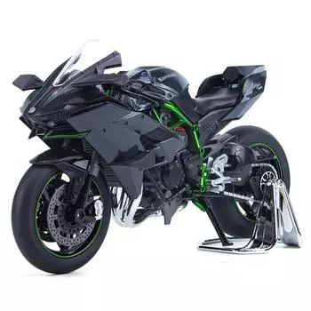 1/9 масштаб Kawasaki Ninja H2R литой автомобиль модель мотоцикла звук свет автомобили для любителей коллекция дети подарок на день рождения металлические игрушки для мальчиков чёрный