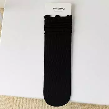 1/9 пар женских тонких свободных хлопковых носков, летние ультратонкие дышащие чулки Harajuku с деревянными ушками, классные носки с оборками для девочек super-elastic