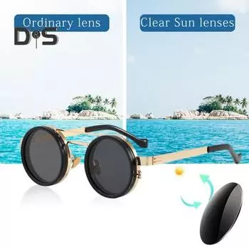 1-9 передач регулируемые солнцезащитные очки тонированные очки ретро круглые поляризованные очки с ND фильтр линзы для мужчин рыбалка вождение пляж тень золотистый