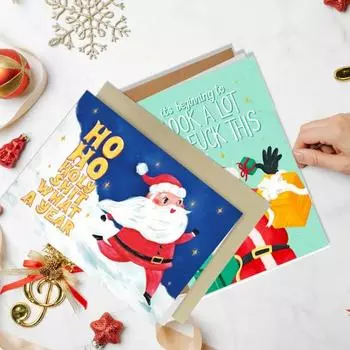1/9 шт. Рождественские поздравительные открытки с конвертами Мультяшный Санта-Клаус Лось Имбирные пряники Мужские пожелания D