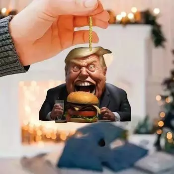 1/9 шт. Рождественский Трамп Украшение Акриловая Рождественская Елка Подвесное Украшение Забавные Аксессуары Для Автомобиля Трампа