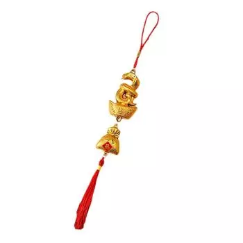 1/9 шт. Золотой кулон «Год Змеи», украшения для автомобиля, праздничные подвесные украшения спереди, новые Lo N2P0 A-1pcs